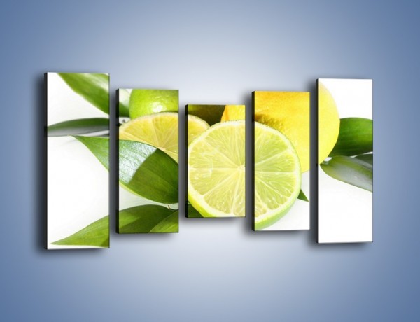 Obraz na płótnie – Mix cytrynowo-limonkowy – pięcioczęściowy JN058W2