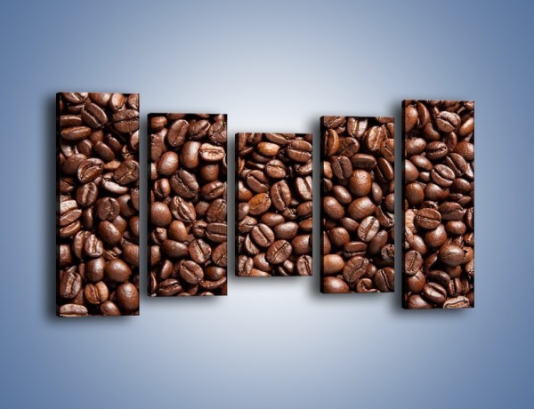 Obraz na płótnie – Ziarna świeżej kawy – pięcioczęściowy JN061W2