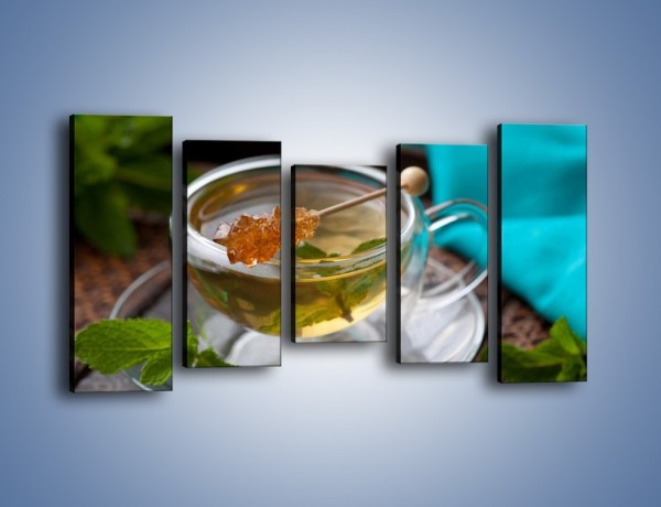 Obraz na płótnie – Oczyszczająca zielona herbata – pięcioczęściowy JN104W2