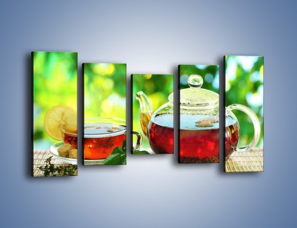 Obraz na płótnie – Ogrodowa herbatka – pięcioczęściowy JN235W2