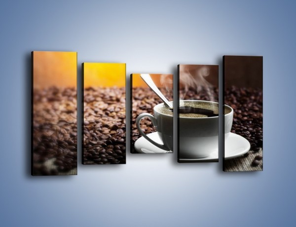 Obraz na płótnie – Aromatyczna filiżanka kawy – pięcioczęściowy JN298W2