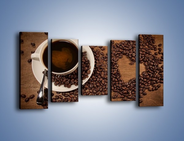 Obraz na płótnie – Miłość do kawy – pięcioczęściowy JN312W2