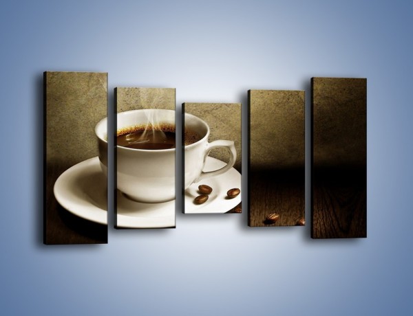 Obraz na płótnie – Kawa ze szczyptą szarości – pięcioczęściowy JN345W2