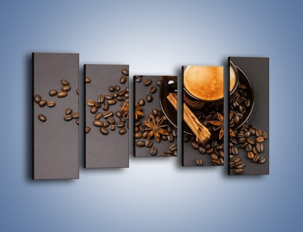 Obraz na płótnie – Kawa z goździkiem – pięcioczęściowy JN349W2