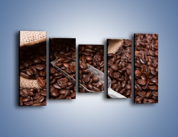 Obraz na płótnie – Worek pełen kawy – pięcioczęściowy JN372W2