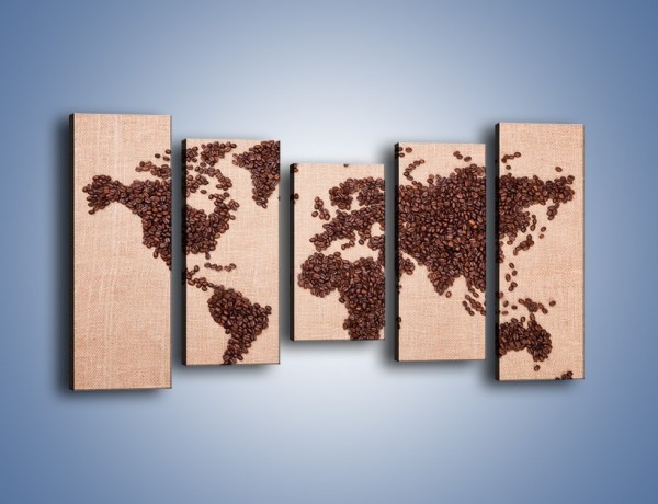 Obraz na płótnie – Kawowy świat – pięcioczęściowy JN373W2
