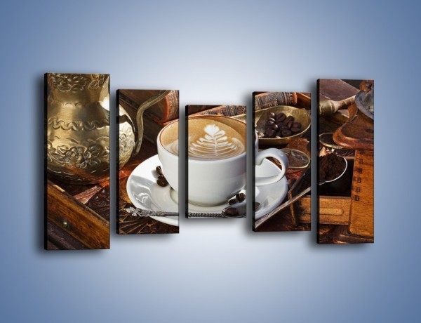 Obraz na płótnie – Wspomnienie przy kawie – pięcioczęściowy JN377W2