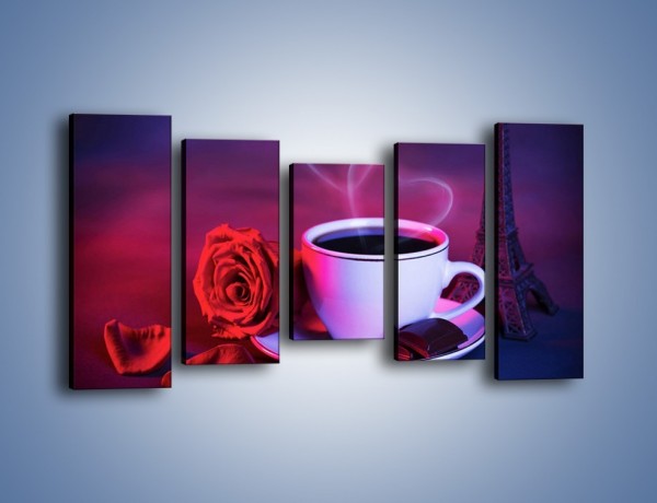Obraz na płótnie – Kawa dla zakochanych – pięcioczęściowy JN411W2