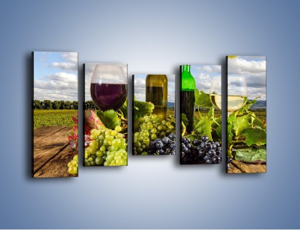 Obraz na płótnie – Wino w jesiennych klimatach – pięcioczęściowy JN415W2