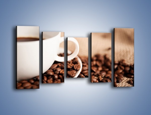 Obraz na płótnie – Kawa z bliska – pięcioczęściowy JN431W2