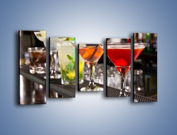 Obraz na płótnie – Drinki na barze – pięcioczęściowy JN432W2