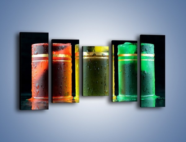 Obraz na płótnie – Drinki w wybranych kolorach – pięcioczęściowy JN465W2
