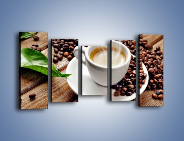 Obraz na płótnie – Letni błysk w filiżance kawy – pięcioczęściowy JN470W2