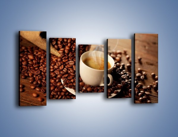 Obraz na płótnie – Zatopione ziarna kawy – pięcioczęściowy JN477W2