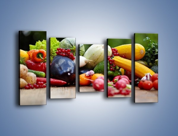 Obraz na płótnie – Warzywa na ogrodowym stole – pięcioczęściowy JN483W2