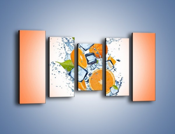 Obraz na płótnie – Pomarańczowe trio w powietrzu – pięcioczęściowy JN499W2