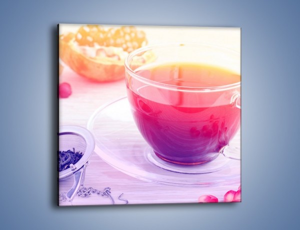Obraz na płótnie – Herbata z dodatkiem granatu – jednoczęściowy kwadratowy JN697