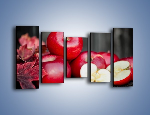Obraz na płótnie – Czerwone jabłka późną jesienią – pięcioczęściowy JN619W2