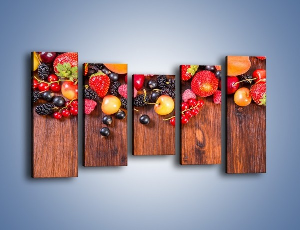 Obraz na płótnie – Stół do polowy wypełniony owocami – pięcioczęściowy JN721W2