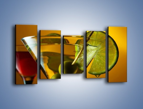Obraz na płótnie – Drink nie tylko z oliwką – pięcioczęściowy JN736W2