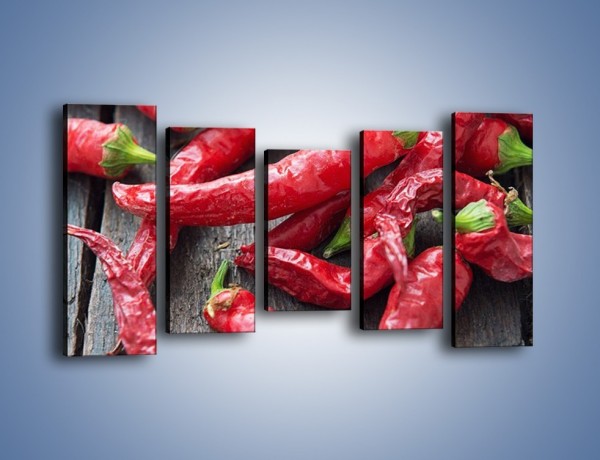 Obraz na płótnie – Rozsypane papryczki chili – pięcioczęściowy JN739W2