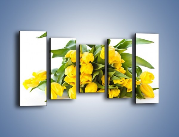 Obraz na płótnie – Piramida żółtych tulipanów – pięcioczęściowy K111W2