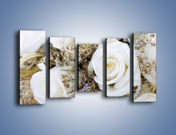 Obraz na płótnie – Perły wśród kwiatów – pięcioczęściowy K184W2
