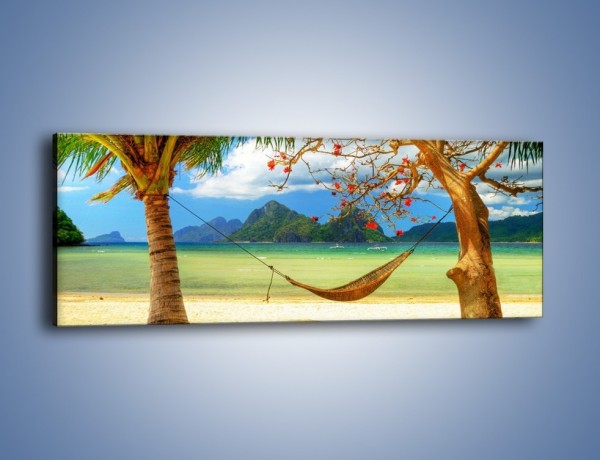 Obraz na płótnie – Odpoczynek na hamaku – jednoczęściowy panoramiczny KN082
