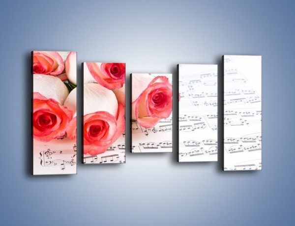 Obraz na płótnie – Najpiękniejsze melodie wśród róż – pięcioczęściowy K377W2