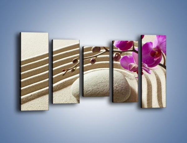 Obraz na płótnie – Kwiat w piasku – pięcioczęściowy K433W2