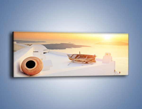 Obraz na płótnie – Grecja skąpana w słońcu – jednoczęściowy panoramiczny KN1002