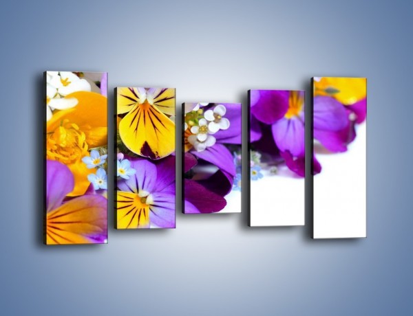 Obraz na płótnie – Ciepłe kolory w kwiatach – pięcioczęściowy K442W2