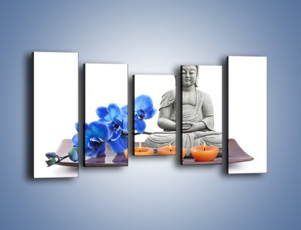 Obraz na płótnie – Budda i kwiat – pięcioczęściowy K593W2