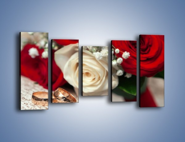 Obraz na płótnie – Małżeństwo przysięga i róże – pięcioczęściowy K681W2