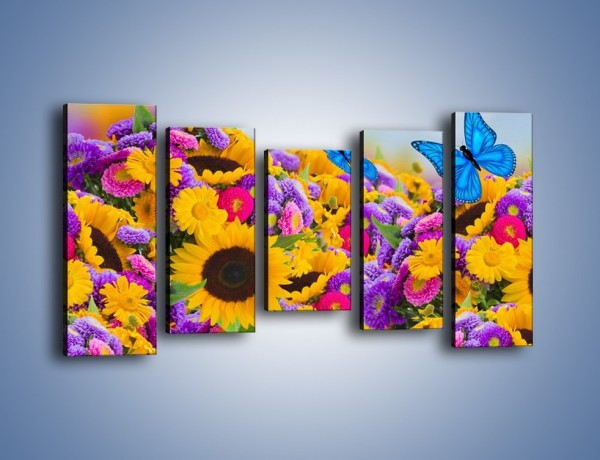 Obraz na płótnie – Bajka o kwiatach i motylach – pięcioczęściowy K794W2
