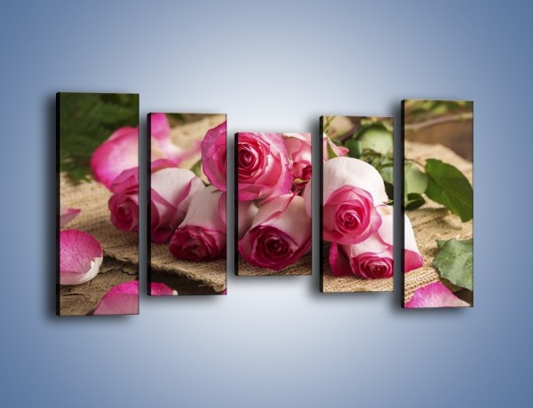Obraz na płótnie – Zapomniane chwile wśród róż – pięcioczęściowy K838W2