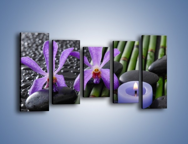 Obraz na płótnie – Mokre fiolety i kwiaty – pięcioczęściowy K880W2