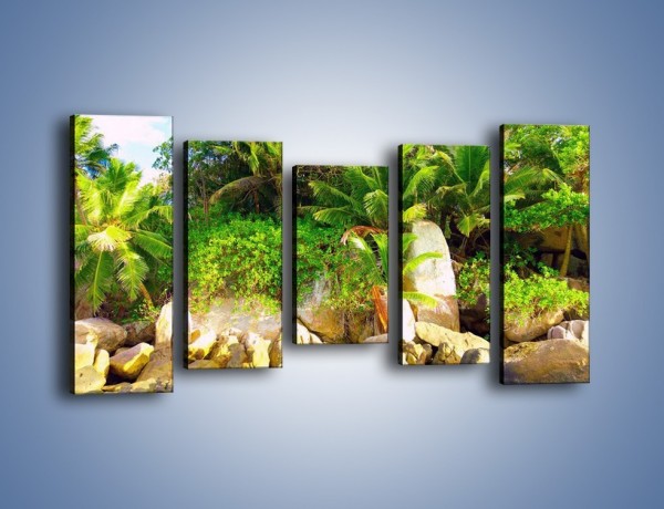 Obraz na płótnie – Ściana tropikalnych drzew – pięcioczęściowy KN086W2
