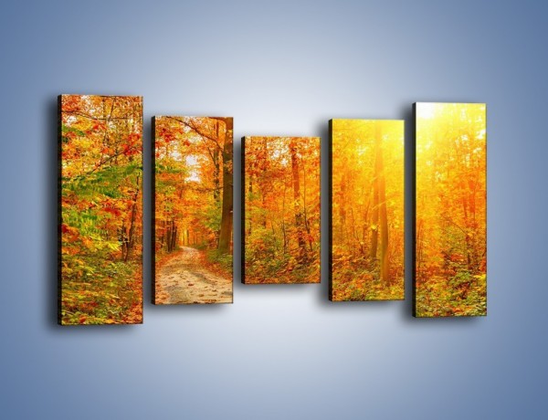 Obraz na płótnie – Leśną drużką jesienią – pięcioczęściowy KN1163AW2