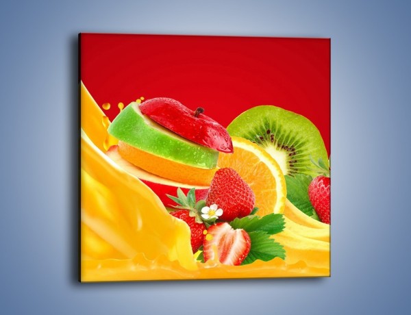 Obraz na płótnie – Wodospad z owoców – jednoczęściowy kwadratowy JN720