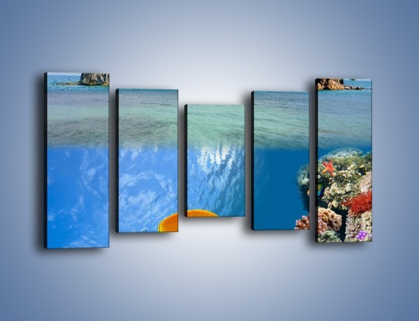 Obraz na płótnie – Podwodny świat na wyspie – pięcioczęściowy KN586W2
