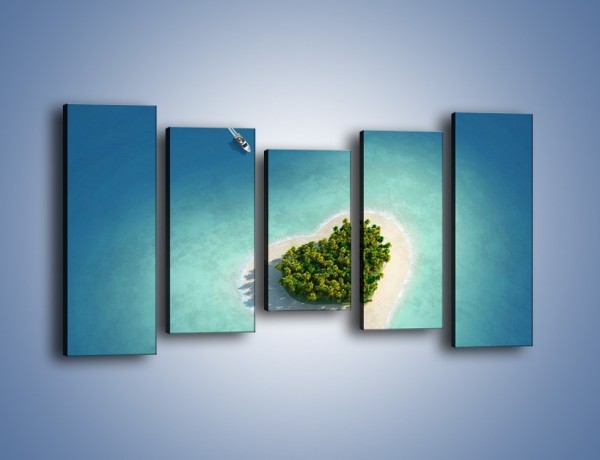 Obraz na płótnie – Tropikalna wyspa miłości – pięcioczęściowy KN737W2