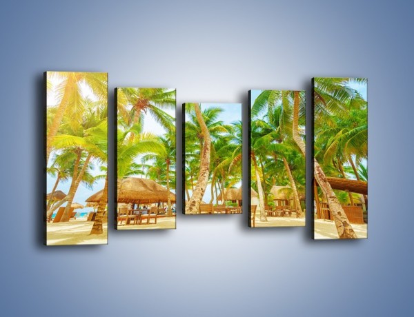 Obraz na płótnie – Słoneczna sjesta pod palmami – pięcioczęściowy KN886W2