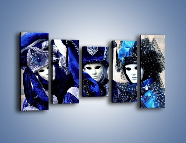 Obraz na płótnie – Weneckie maski i księżniczki – pięcioczęściowy L012W2