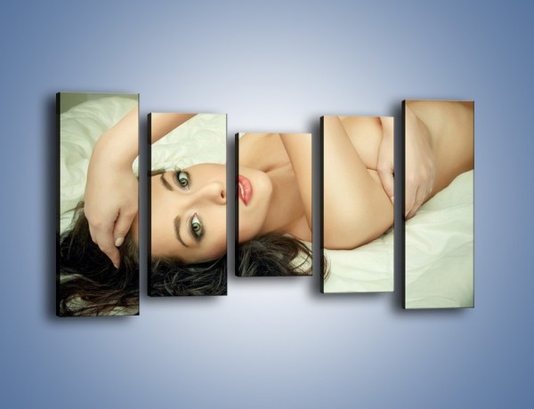 Obraz na płótnie – Kobieta w łóżku – pięcioczęściowy L133W2
