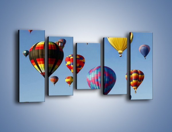 Obraz na płótnie – Kolorowe balony na niebie – pięcioczęściowy TM009W2