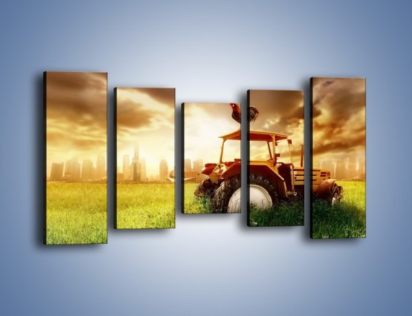 Obraz na płótnie – Traktor w trawie – pięcioczęściowy TM031W2