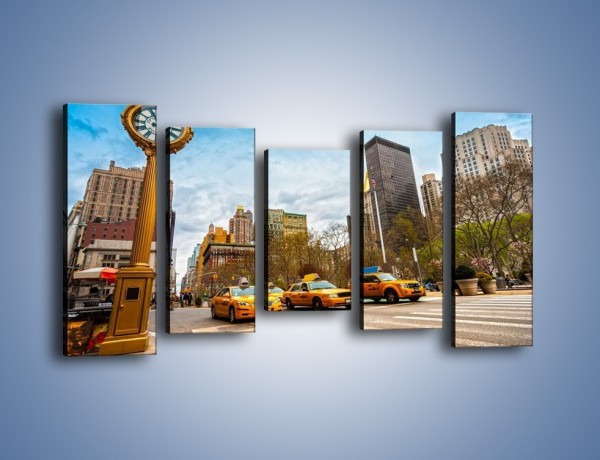 Obraz na płótnie – Taksówki na Fifth Avenue – pięcioczęściowy TM223W2