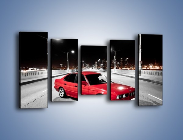 Obraz na płótnie – BMW 5 E34 na moście – pięcioczęściowy TM227W2