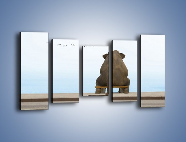 Obraz na płótnie – Przemyślenia słonia w samotności – pięcioczęściowy Z120W2